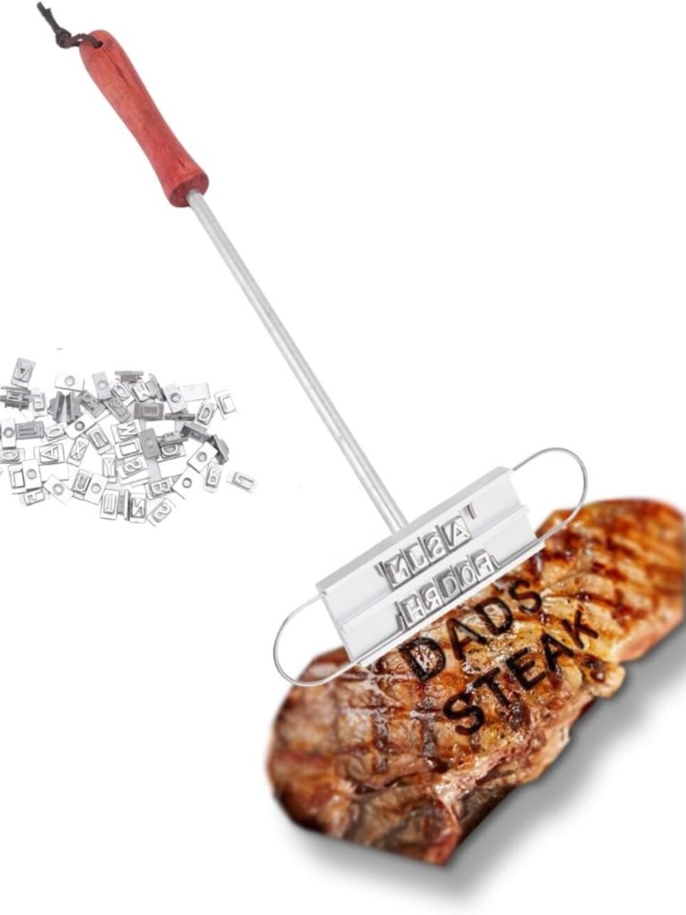 BBQ Barbecue Letter English Alphabet Branding Iron Wood Handle Heat Resistant Gr